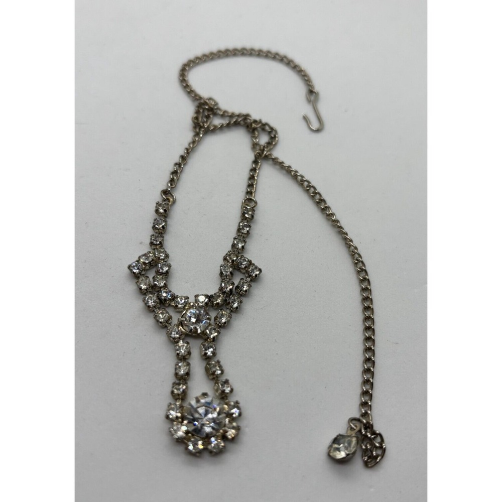 Necklace Vintage Rhinestone Gold Tone Chain Old Hollywood Style‎ - Picture 4 of 5